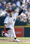 Detroit Tigers' Tarik Skubal pitches against the Oakland Athletics during the second inning of a baseball game Tuesday, July 4, 2023, in Detroit. (AP Photo/Duane Burleson)