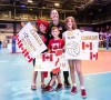 Canada volleyball coach Shannon Winzer poses with her children during the FIVB Volleyball Nations League as Canada takes on Serbia at the Seven Chiefs Sportsplex in Calgary on July 1, 2022. THE CANADIAN PRESS/HO-Volleyball Canada-Dave Holland **MANDATORY CREDIT**
