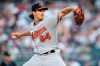 Baltimore Orioles' Dean Kremer throws to a New York Yankees batter during the first inning of a baseball game Wednesday, July 5, 2023, in New York. (AP Photo/Frank Franklin II)