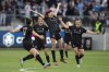 FILE - Angel City FC forward Jun Endo, center, celebrates her canceled goal during an NWSL soccer match against the NJ/NY Gotham, on March 26, 2023, in Los Angeles. The goal was canceled due to a foul. (AP Photo/Kyusung Gong, File)