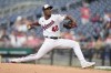 Washington Nationals starting pitcher Josiah Gray throws to the Cincinnati Reds in the first inning of a baseball game, Wednesday, July 5, 2023, in Washington. (AP Photo/Patrick Semansky)