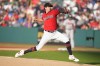 Cleveland Guardians' Cal Quantrill pitches during the first inning of the team's baseball game against the Atlanta Braves, Wednesday, July 5, 2023, in Cleveland. (AP Photo/Sue Ogrocki)