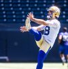 MIKAELA MACKENZIE / WINNIPEG FREE PRESS
                                Having made the Blue Bombers out of training camp, Jamieson Sheahan becomes the fourth Australian punter to make the grade in the CFL.