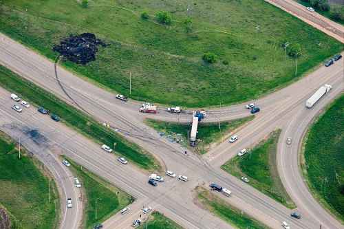 MIKAELA MACKENZIE / WINNIPEG FREE PRESS


The site of a crash between a bus and a semi-trailer, which killed 15 seniors, on the Trans-Canada Highway north of Carberry on Thursday, June 15, 2023.