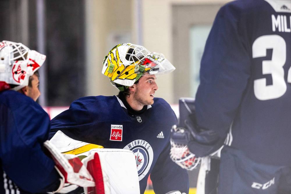 MIKAELA MACKENZIE / WINNIPEG FREE PRESS
Dominic DiVincentiis is one of many outstanding young netminders in the Jets’ goalie pipeline.