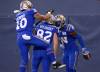 THE CANADIAN PRESS/John Woods
                                Winnipeg Blue Bombers’ Nic Demski (10), Drew Wolitarsky (82) and Rasheed Bailey (88) celebrate Bailey’s touchdown against the Calgary Stampeders during the second half in Winnipeg Friday.