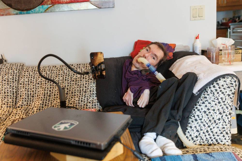 MIKE DEAL / WINNIPEG FREE PRESS FILES
Since speaking out, Tom Landy, who has spinal muscular atrophy, said he’s been offered a new occupational therapist and agencies are working with him to make his current wheelchair more comfortable.