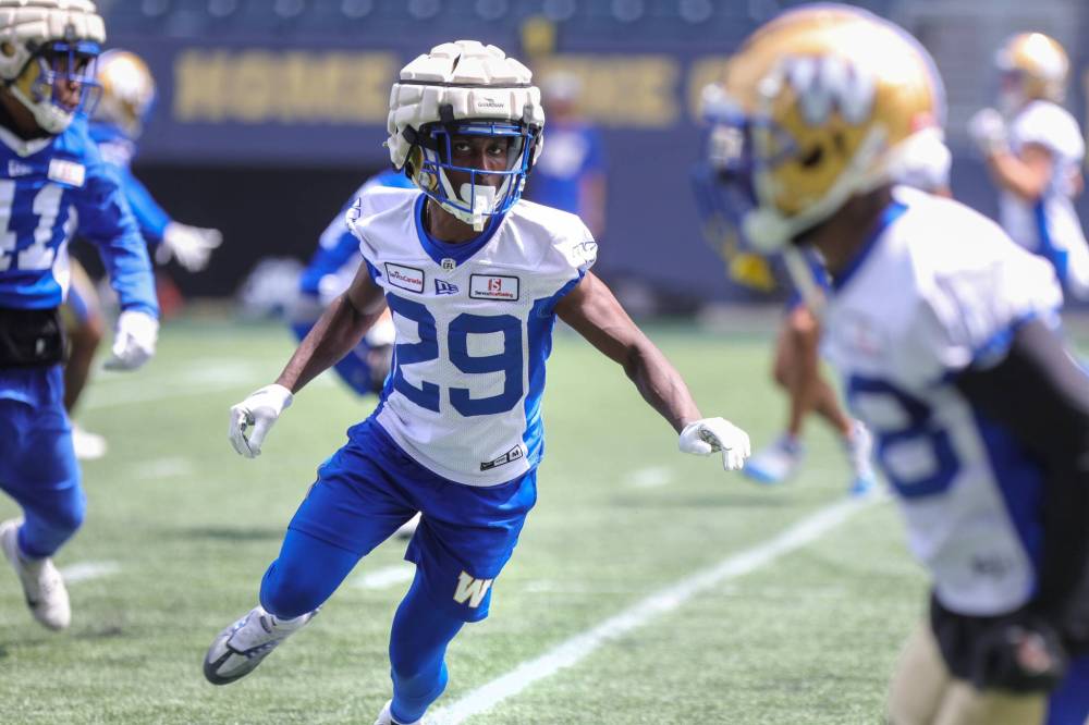 RUTH BONNEVILLE / WINNIPEG FREE PRESS
Greg McCrae — listed as a running back on the Blue Bombers roster — converted to slot back last season, where he made an impact as a do-it-all player in the run and passing game.