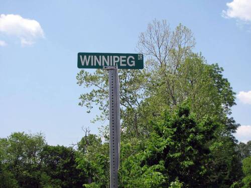 David Sanderson photo 
                                The Winnipeg Drive sign at Route 32.