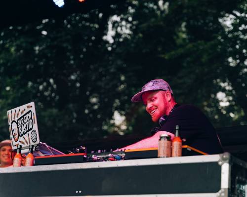 Supplied
                                Skratch Bastid includes local content at every barbecue he hosts across the world.