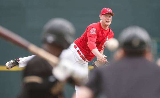 The opportunity to play at home is a dream come true for Winnipeg Goldeyes pitcher Marc-André Habeck. (John Woods / Winnipeg Free Press)