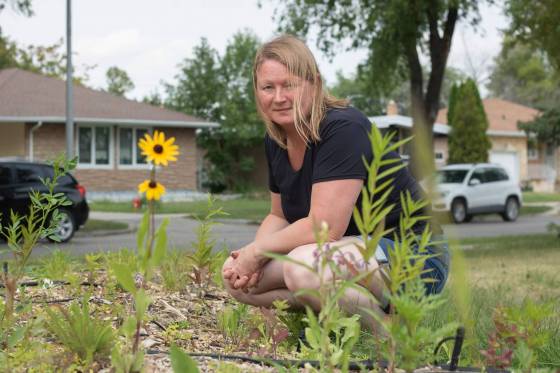 Erna Andersen said she welcomed the opportunity to have students design a 200-square-foot garden and grow grasses that populated the area long before her family did. (Mike Thiessen / Winnipeg Free Press)