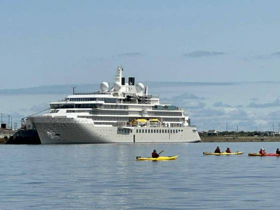 The mood in Churchill has been electric since the luxury liner Silver Endeavour docked Sunday morning, said Remi Foubert-Allen, owner of North Star Tours. (Kate Howell photo)