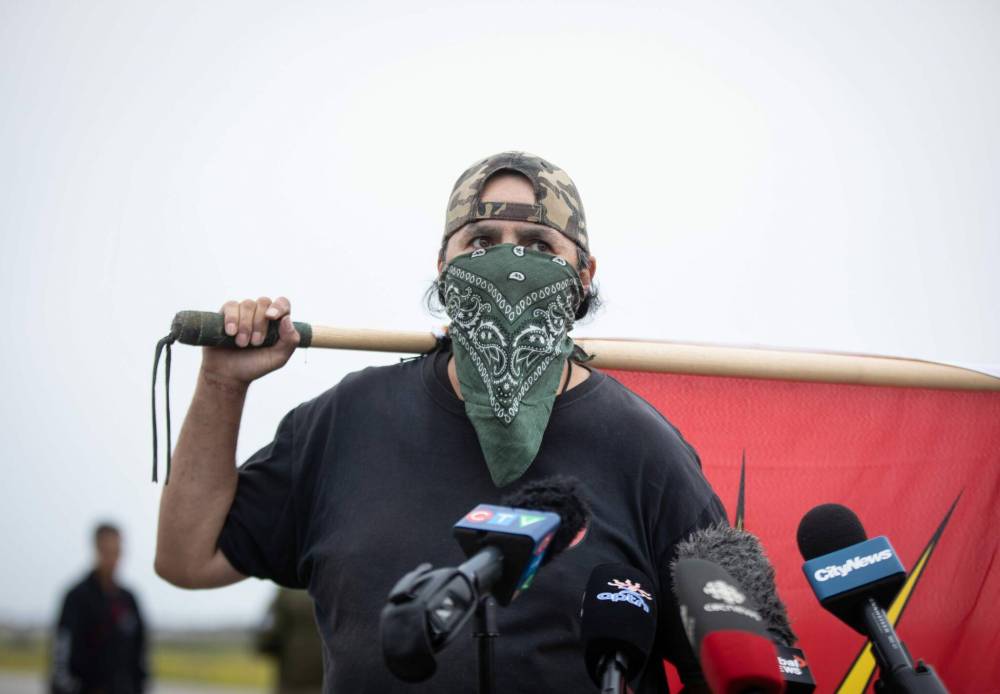 JESSICA LEE / WINNIPEG FREE PRESS
                                Protester Harrison Powder said activists were prepared to block highways or rail lines to pressure governments.