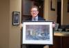 JESSICA LEE / WINNIPEG FREE PRESS
                                Lawyer Ian Restall, a huge Tony Bennett fan, holds a painting by Tony.