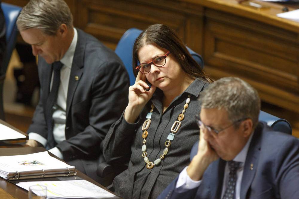 Premier Heather Stefanson during Question Period on March 15, 2022. At that point, the opposition NDP were riding high in the polls.