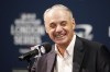 MLB Commissioner, Robert Manfred, speaks during a press conference during a workout day ahead of the MLB London Series Match between the St. Louis Cardinals and Chicago Cubs at the London Stadium, London, Friday June 23, 2023. (Zac Goodwin/PA via AP)