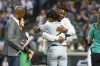 Major League Baseball Hall of Fame player Ken Griffey Jr. embraces Alcorn State University's Kewan Braziel during the HBCU Swingman Classic baseball game during All-Star Week, Friday, July 7, 2023, in Seattle. (AP Photo/Caean Couto)