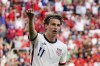 FILE - United States forward Brenden Aaronson (11) reacts after scoring a goal during the first half of a friendly soccer match against Morocco, June 1, 2022, in Cincinnati. Aaronson will play in Germany’s top flight next season after joining Union Berlin on loan from Leeds on Sunday, July 9, 2023. (AP Photo/Jeff Dean, File)