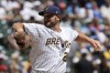 Milwaukee Brewers starting pitcher Wade Miley throws during the first inning of a baseball game against the Cincinnati Reds Sunday, July 9, 2023, in Milwaukee. (AP Photo/Morry Gash)