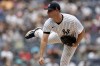 New York Yankees pitcher Gerrit Cole pitches against the Chicago Cubs during the first inning of a baseball game Saturday, July 8, 2023, in New York. (AP Photo/Adam Hunger)