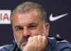 Tottenham Hotspur manager Ange Postecoglou speaks during a press conference at Tottenham Hotspur Training Centre, London, Monday July 10, 2023. (Lucy North/PA via AP)