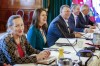 Caroline Cochrane, Premier of the Northwest Territories, from left, Danielle Smith, Premier of Alberta, Dennis King, Premier of Prince Edward Island, Tim Houston, Vice-Chair, Council of the Federation, Premier of Nova Scotia, and Doug Ford, Premier of Ontario, attend the Council of the Federation Canadian premiers meeting at The Fort Garry Hotel in Winnipeg, Tuesday, July 11, 2023. Smith says improving health care is not just a matter of money and transfers from Ottawa to the provinces. THE CANADIAN PRESS/John Woods