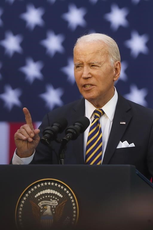 United States President Joe Biden addresses the public during an event at Vilnius University on the sidelines of a NATO summit in Vilnius, Lithuania, Wednesday, July 12, 2023. (AP Photo/Mindaugas Kulbis)