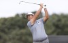 South Korea's An Byeong-hun in action on the 9th tee, during round one of the Scottish Open 2023 at The Renaissance Club, in North Berwick, Scotland, Thursday, July 13, 2023. (Steve Welsh/PA via AP)