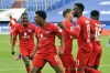 FILE - Berlin's Jessic Ngankam, second left, celebrates scoring his side's second goal during the German Bundesliga soccer match between Hertha BSC Berlin and FC Schalke 04 in Gelsenkirchen, Germany, on May 12, 2021. Eintracht Frankfurt has signed German youth international Jessic Ngankam from Hertha Berlin, increasing competition for places behind star forward Randal Kolo Muani. The Bundesliga club said Friday July 14, 2023 the 22-year-old Ngankam had signed a five-year contract after it reached agreement with Hertha over his transfer. (AP Photo/Martin Meissner, Pool, File)