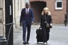 Former Manchester City player Benjamin Mendy, left, arrives at Chester Crown Court, in Chester, England, Friday July 14, 2023 where he is accused of rape and attempted rape. (Peter Powell/PA via AP)