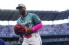 American League's Yandy Díaz, of the Tampa Bay Rays, runs to the dugout in the fifth inning of the the MLB All-Star baseball game in Seattle, Tuesday, July 11, 2023. The National League defeated the American League 3-2. (AP Photo/Lindsey Wasson)