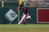Washington Nationals shortstop CJ Abrams catches a ground ball during the fourth inning of a baseball game against the Texas Rangers, Sunday, July 9, 2023, in Washington. (AP Photo/Stephanie Scarbrough)