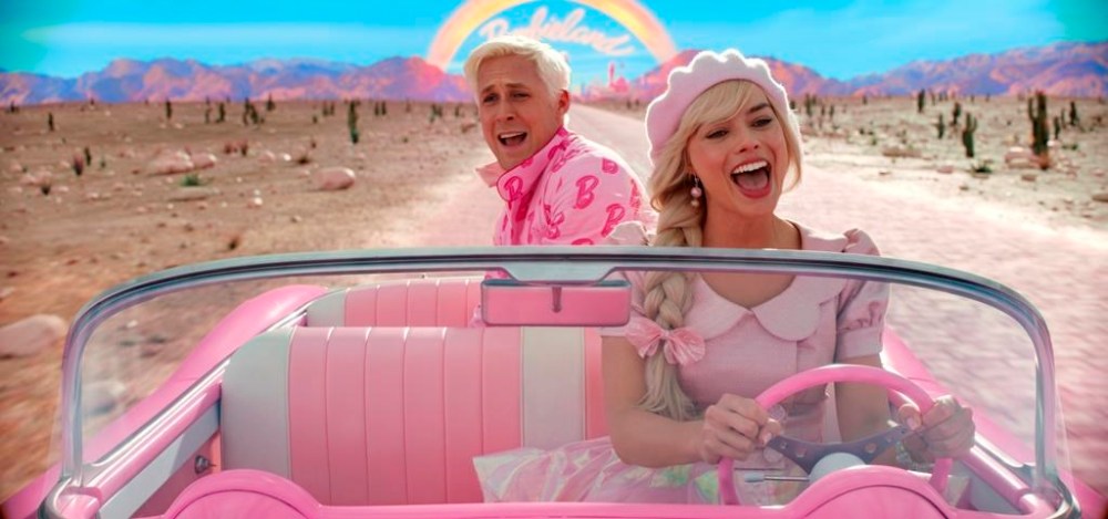 This mage released by Warner Bros. Pictures shows Ryan Gosling, left, and Margot Robbie in a scene from