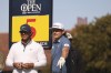 United States' Brooks Koepka, left, and Australia's Cameron Smith wait to play on the 5th tee during a practice round for the British Open Golf Championships at the Royal Liverpool Golf Club in Hoylake, England, Monday, July 17, 2023. The Open starts Thursday, July 20. (AP Photo/Peter Morrison)
