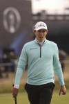 England's Matt Fitzpatrick walks off the 3rd green after putting during a practice round for the British Open Golf Championships at the Royal Liverpool Golf Club in Hoylake, England, Monday, July 17, 2023. The Open starts Thursday, July 20. (AP Photo/Peter Morrison)