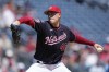 Washington Nationals starting pitcher Patrick Corbin throws to the Cincinnati Reds in the second inning of a baseball game, Tuesday, July 4, 2023, in Washington. (AP Photo/Patrick Semansky)