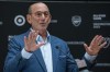Major League Soccer commissioner Don Garber speaks with reporters during MLS All-Star events, Tuesday, July 18, 2023, in Washington. (AP Photo/Alex Brandon)