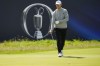 Denmark's Nicolai Hojgaard looks at his putt on the 18th green during a practice round for the British Open Golf Championships at the Royal Liverpool Golf Club in Hoylake, England, Wednesday, July 19, 2023. The Open starts Thursday, July 20. (AP Photo/Jon Super)
