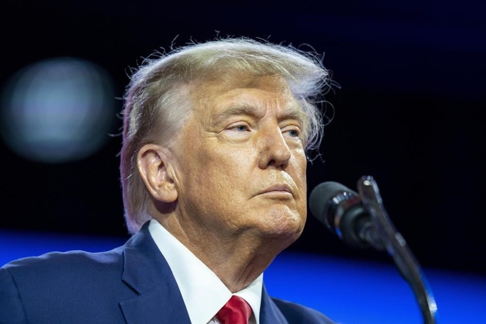 FILE - Former President Donald Trump speaks at the Conservative Political Action Conference, CPAC 2023, Saturday, March 4, 2023, at National Harbor in Oxon Hill, Md. A federal judge upheld a $5 million jury verdict against Trump on Wednesday, July 19, rejecting the former president’s claim that the award was excessive and that a jury in a civil case vindicated him by failing to conclude that he raped a columnist in a luxury department store dressing room in the 1990s.(AP Photo/Alex Brandon, File)
