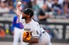 Chicago White Sox's Touki Toussaint pitches during the first inning of the team's baseball game against the New York Mets Wednesday, July 19, 2023, in New York. (AP Photo/Frank Franklin II)