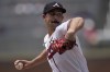 Atlanta Braves starting pitcher Spencer Strider delivers in the third inning of a baseball game against the Arizona Diamondbacks Thursday, July 20, 2023, in Atlanta. (AP Photo/John Bazemore)
