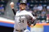Chicago White Sox pitcher Michael Kopech delivers during the first inning of a baseball game against the New York Mets, Thursday, July 20, 2023, in New York. (AP Photo/Mary Altaffer)