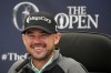 United States' Brian Harman speaks at a press conference following the completion of his second round during the second day of the British Open Golf Championships at the Royal Liverpool Golf Club in Hoylake, England, Friday, July 21, 2023. (AP Photo/Jon Super)