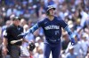 Chicago Cubs' Cody Bellinger watches his two-run home run off St. Louis Cardinals starting pitcher Jack Flaherty during the third inning of a baseball game Friday, July 21, 2023, in Chicago. (AP Photo/Charles Rex Arbogast)