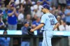 Toronto Blue Jays starting pitcher Yusei Kikuchi walks off the field after being relieved against the Seattle Mariners during the sixth inning of a baseball game, Friday, July 21, 2023, in Seattle. (AP Photo/Lindsey Wasson)