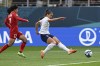 United States' Sophia Smith scores her side's first goal during the Women's World Cup Group E soccer match between the United States and Vietnam at Eden Park in Auckland, New Zealand, Saturday, July 22, 2023. (AP Photo/Andrew Cornaga)