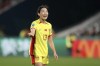 China's Yang Lina gestures during the Women's World Cup Group D soccer match between Denmark and China at Perth Rectangular Stadium, in Perth, Australia, Saturday, July 22, 2023. (AP Photo/Gary Day)