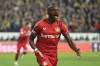 FILE - Leverkusen's Moussa Diaby celebrates after scoring the opening goal during the Europa League quarterfinals, second leg, soccer match between Union St. Gilloise and Leverkusen at Anderlecht Stadium in Brussels, Thursday, April 20, 2023. Premier League team Aston Villa has signed France international Diaby from Bayer Leverkusen for a reported fee of 55 million euros ($61 million). (AP Photo/Geert Vanden Wijngaert, File)