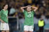 Ireland's Marissa Sheva reacts after being called for a penalty that lead to a goal during the Women's World Cup soccer match between Australia and Ireland at Stadium Australia in Sydney, Australia, Thursday, July 20, 2023. (AP Photo/Jessica Gratigny)
